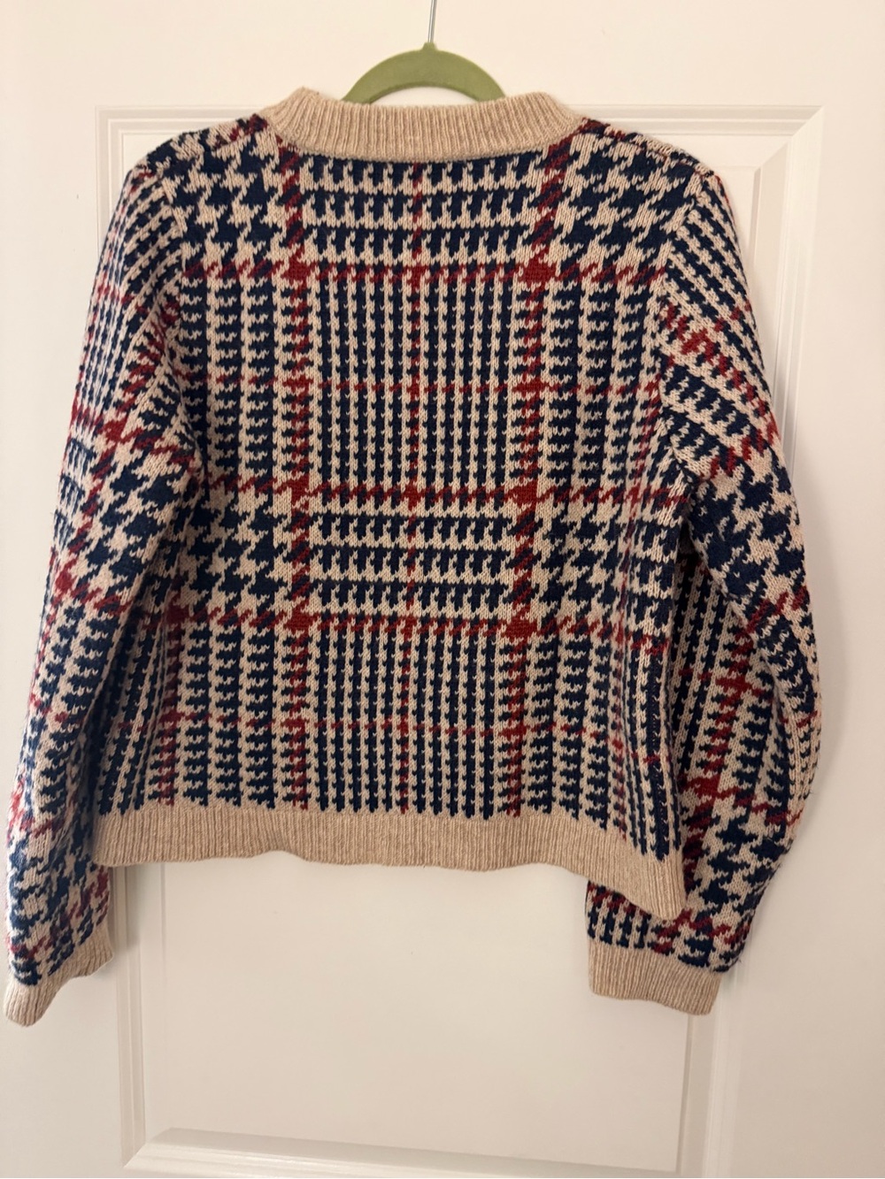 Zara Wool Plaid Houndstooth Sweater -XL